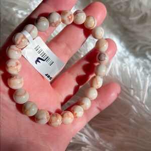 NWT Natural Red Web Jasper Beads Bracelet